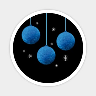 Blue Fuzzy Tree Ornaments Magnet